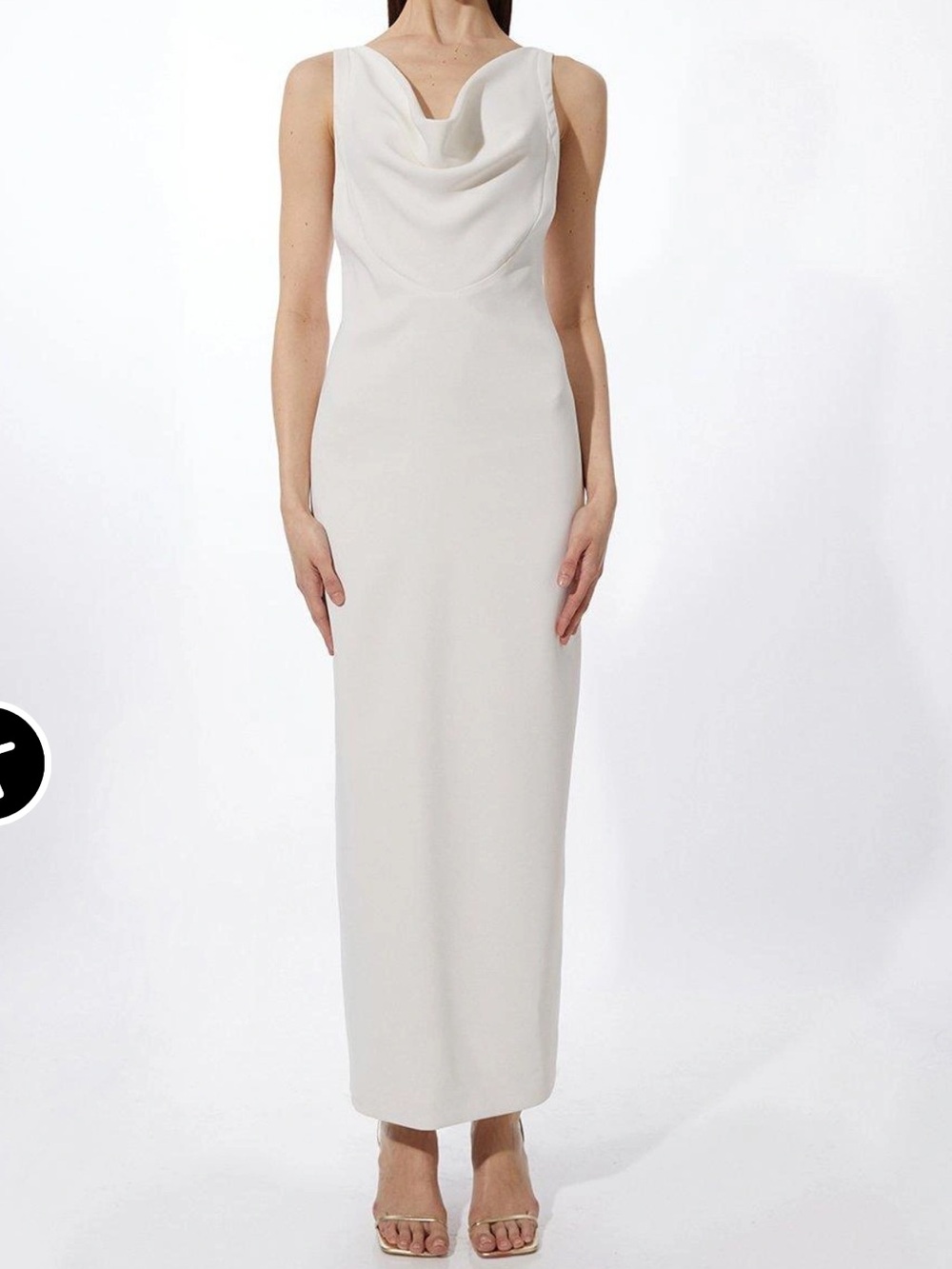 Karen Millen Ivory Cowl Neck Backless Maxi Dress NWT UK 10 US 6 Bridal Wedding G
